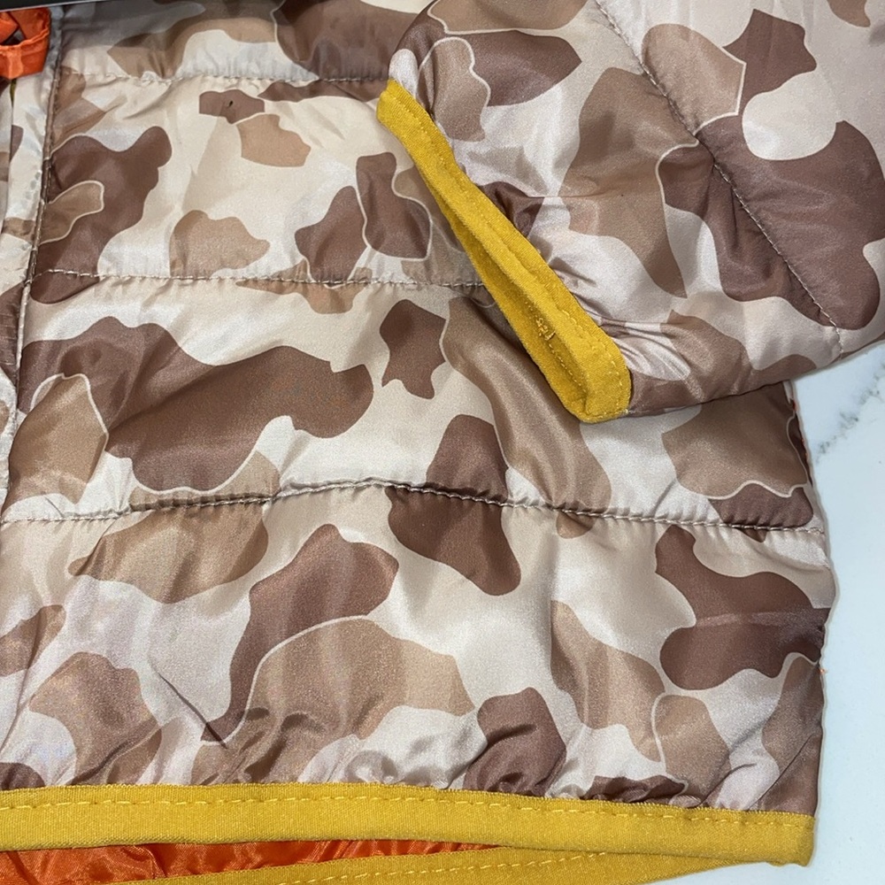 Boys Coat Epic Threads Hooded Jacket Puffer Coat Brown Camo Unisex Size 7 Kids - Picture 2 of 12